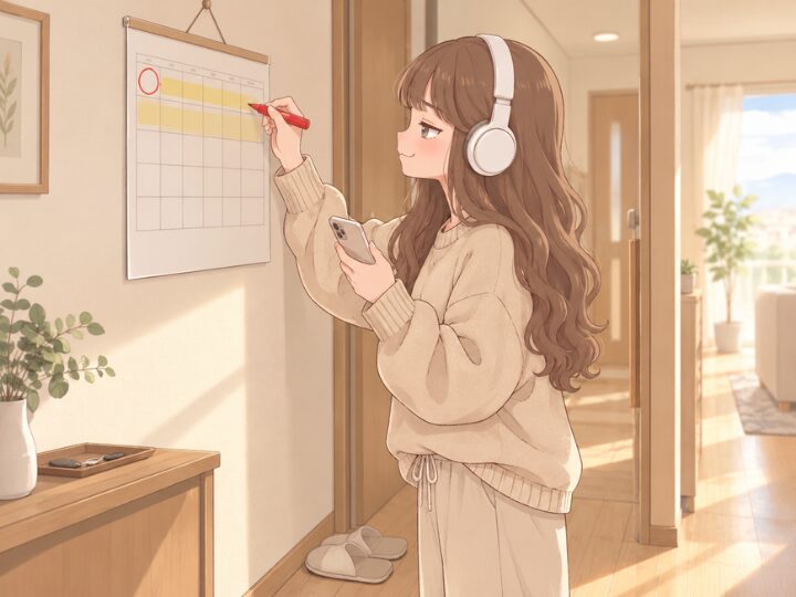 WOWOWを月初契約でお得に使いたくてカレンダーに◯をつけるYちゃん