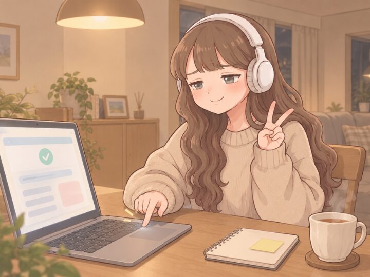PCを得意げに操作するYちゃん