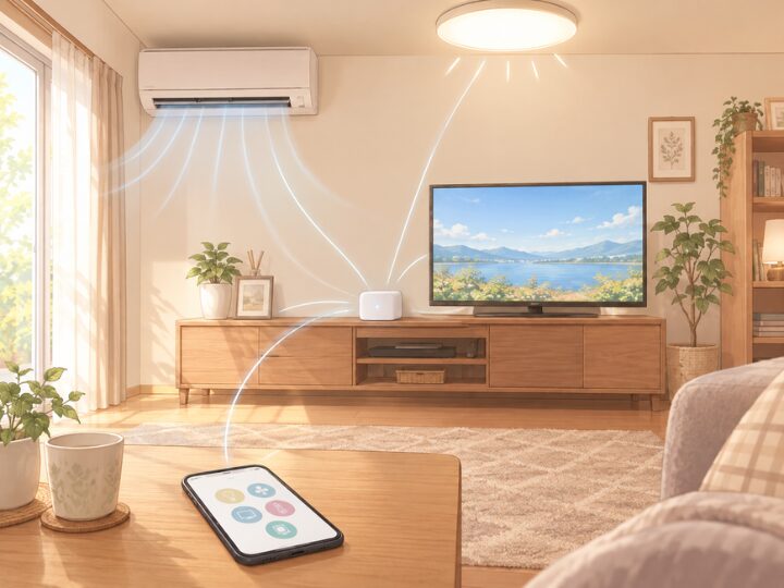 小さな箱1台で、部屋の赤外線家電がまとめて動く