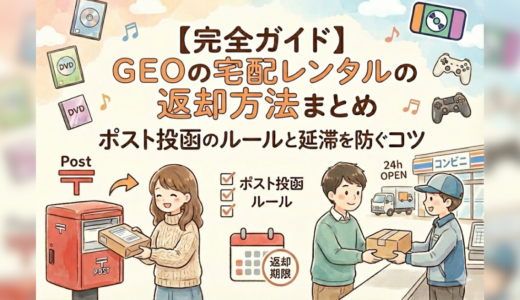 【完全ガイド】GEO宅配レンタルの返却方法まとめ｜ポスト投函のルールと延滞を防ぐコツ