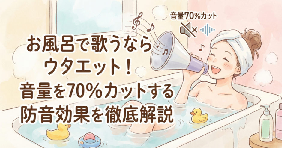 お風呂で歌うならウタエット！音量を70％カットする防音効果を徹底解説