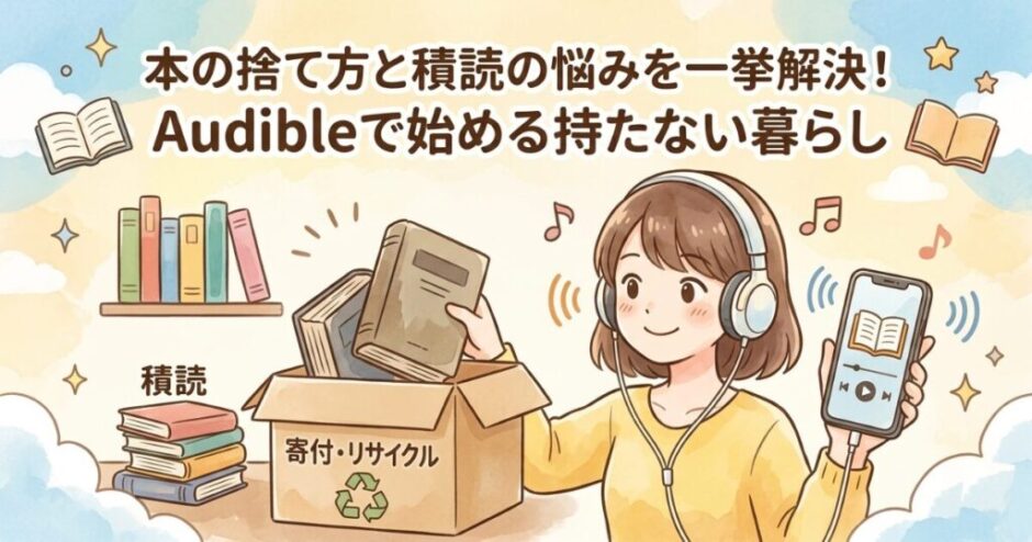 本の捨て方と積読の悩みを一挙解決！Audibleで始める持たない暮らし
