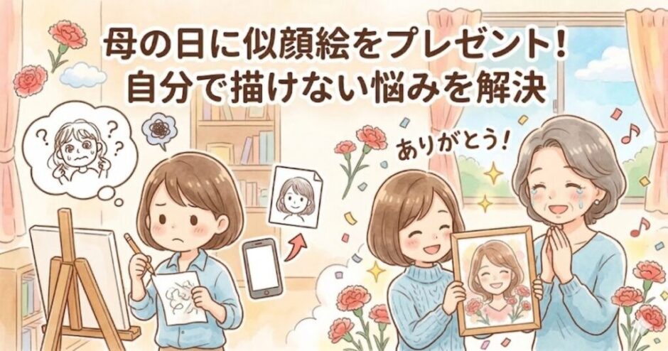 母の日に似顔絵をプレゼント！自分で描けない悩みを解決