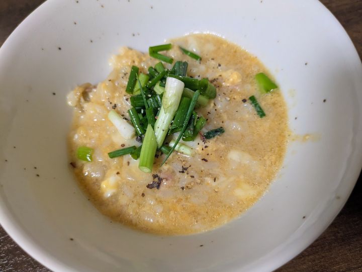 大島 味噌らーめんの余ったスープで作ったアレンジおじや