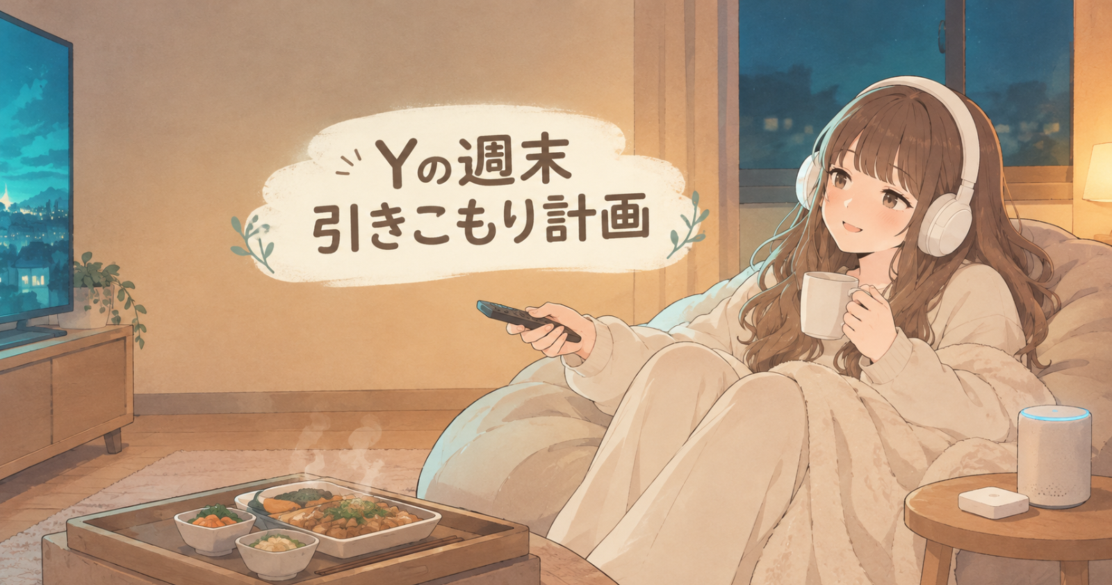 Yの週末引きこもり計画｜家で週末を満喫する管理人Yのイラスト