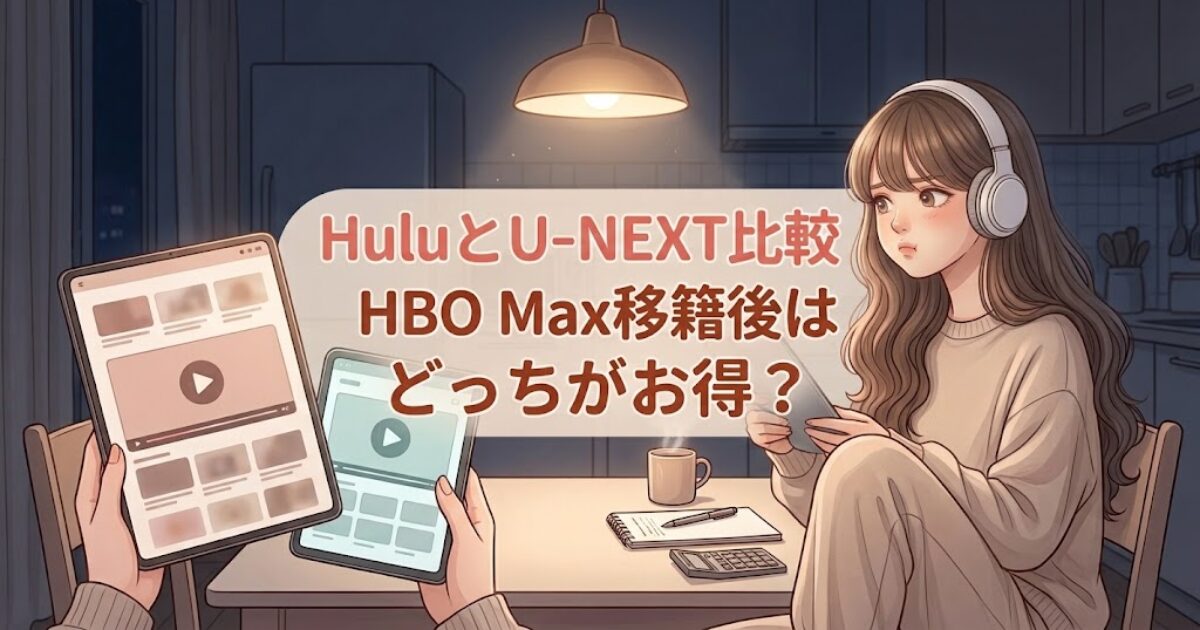HuluとU-NEXT比較｜HBO Max移籍後はどっちがお得？【2026年】