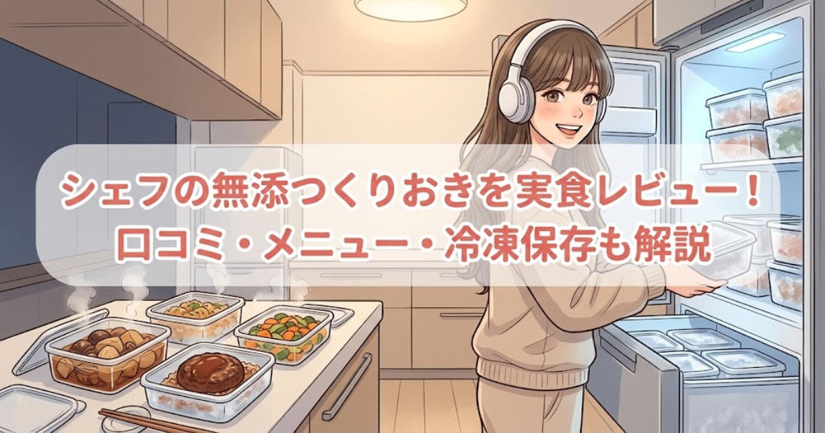 シェフの無添つくりおきを実食レビュー！口コミ・メニュー・冷凍保存も解説